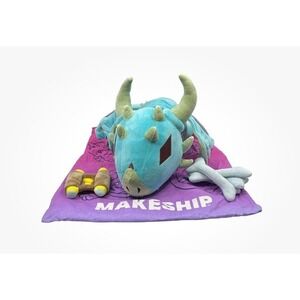 Makeship Vorkath Jumbo Plush Dragon Blue Green Horns Wings Tail NWT